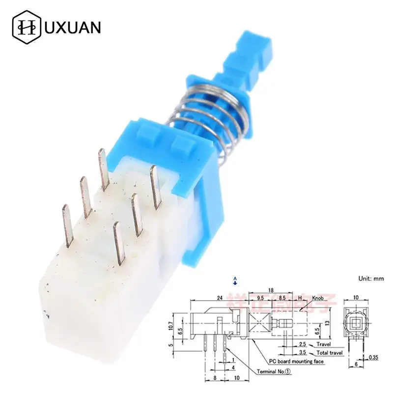 Key Switch Power Amplifier Mixer Car Switch SPUN194700 Self-locking 1pcs For ALPS push button switch