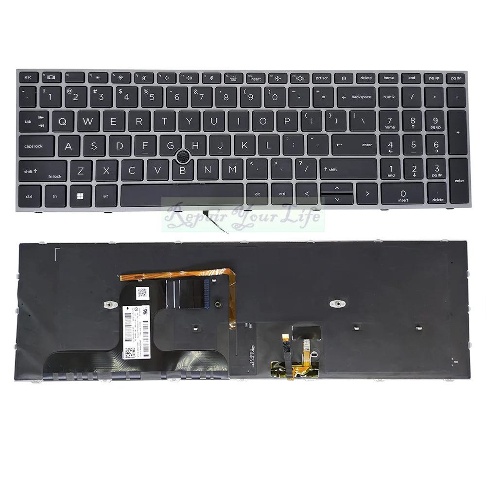 Teclado retroiluminado dos eua para hp zbook fury 17 g7 m04679 001
