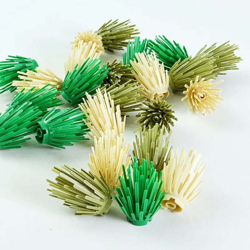 Grama arbusto planta 8 pçs blocos de construção brinquedos diy plantas fazenda floresta tropical montagem brinquedos acessórios construção