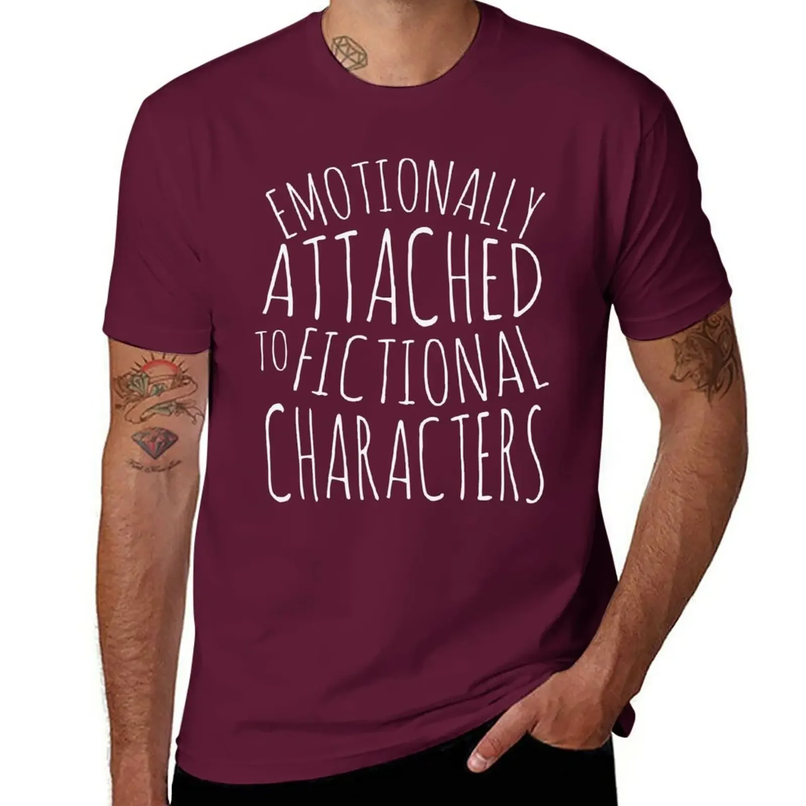 

emotionally attached to fictional characters #white T-Shirt blacks animal prinfor boys men clothings