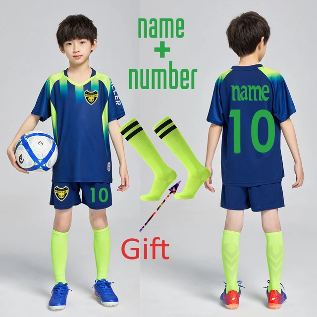 Conjuntos de camisetas de fútbol para niños y niñas, ropa para jóvenes, uniformes de entrenamiento de fútbol, chándales con calcetines