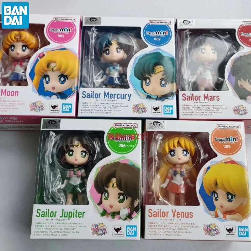 

Bandai Original Sailor Moon Anime Figuarts Mini 9cm Sailor Mars Sailor Venus Action Figure Toys For Adult Collectible Model Gift