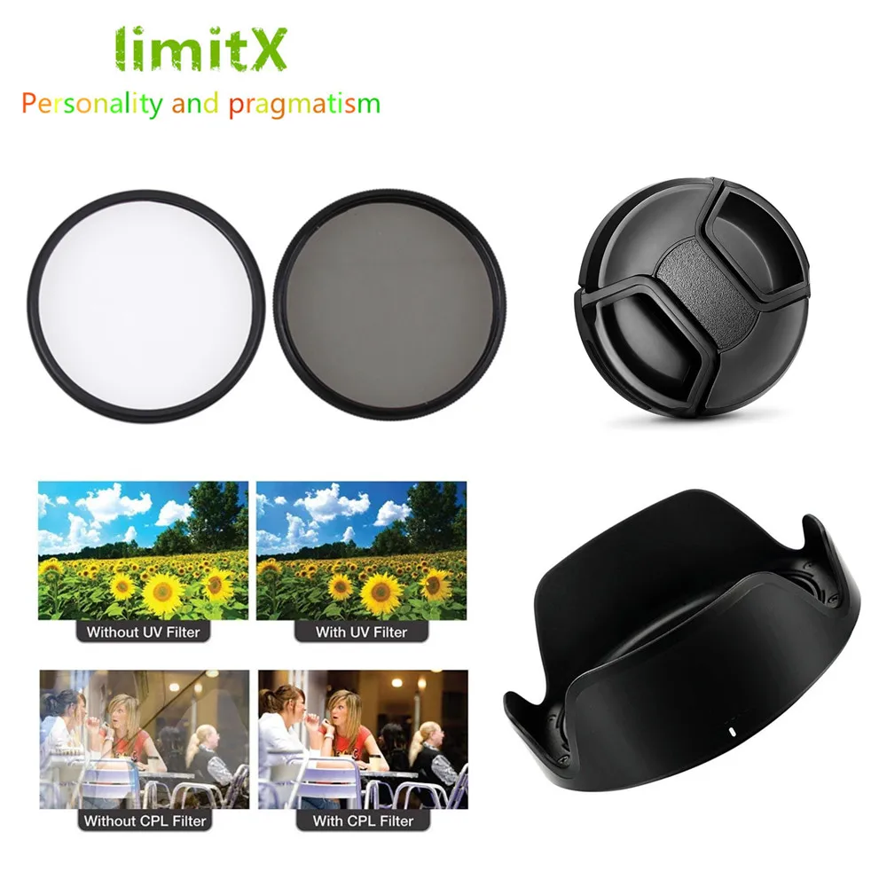 46mmFilterUVCPLReversibleLensHoodCapForNikonNikkorZMC50mm