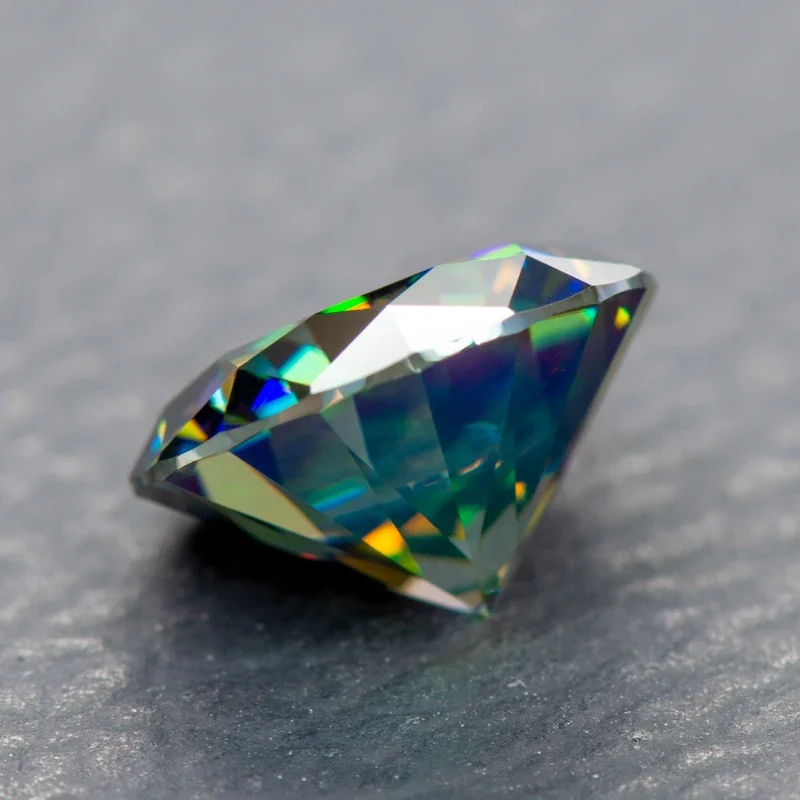 Moissanite Stone Round Cut Rainbow Purple Gemstone Lab Grown Diamond for DIY Jewelry Making Materials with GRA Certificate 3