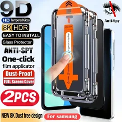 2 - Pack Anti - Spy Privacy Screen Protector with Fingerprint Unlock - Premium Tempered Glass - Anti Peeping