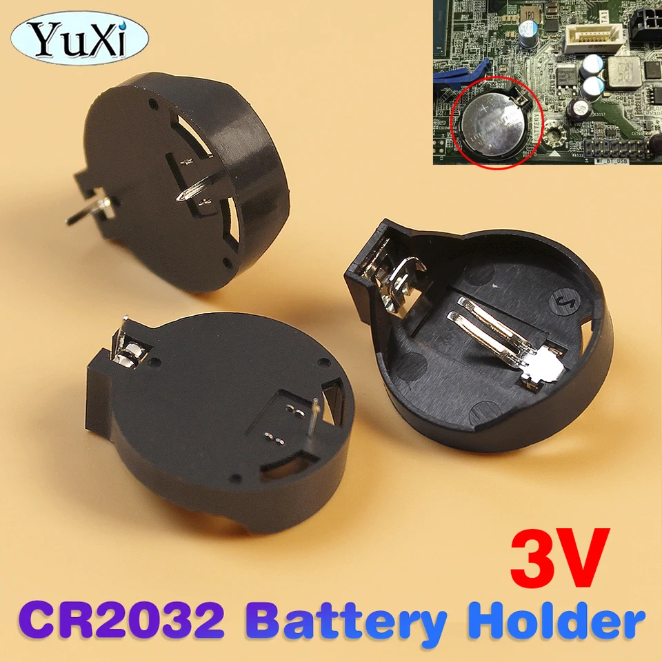 10 個 CR2032 CR2025 バッテリーホルダーコイン電池ソケットボックスケース 3V 黒バッテリーホルダー高品質修理部品 -  AliExpress