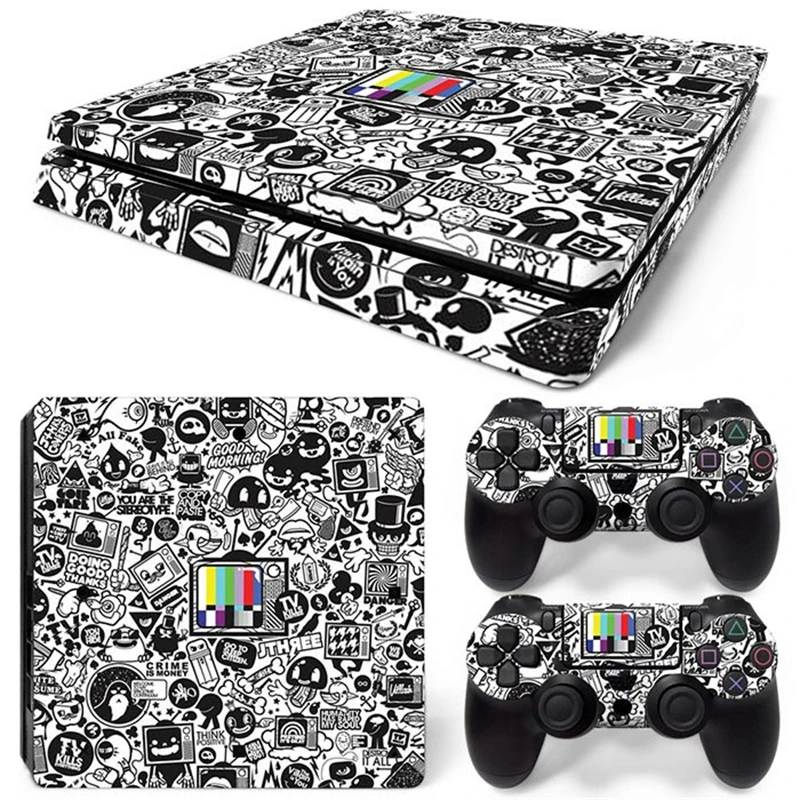 1692 Ps4 Slim Skin Sticker Decalcomania Cover Per Ps4 Slim Console E 2 Controller Skin Vinyl Slim Sticker Decal