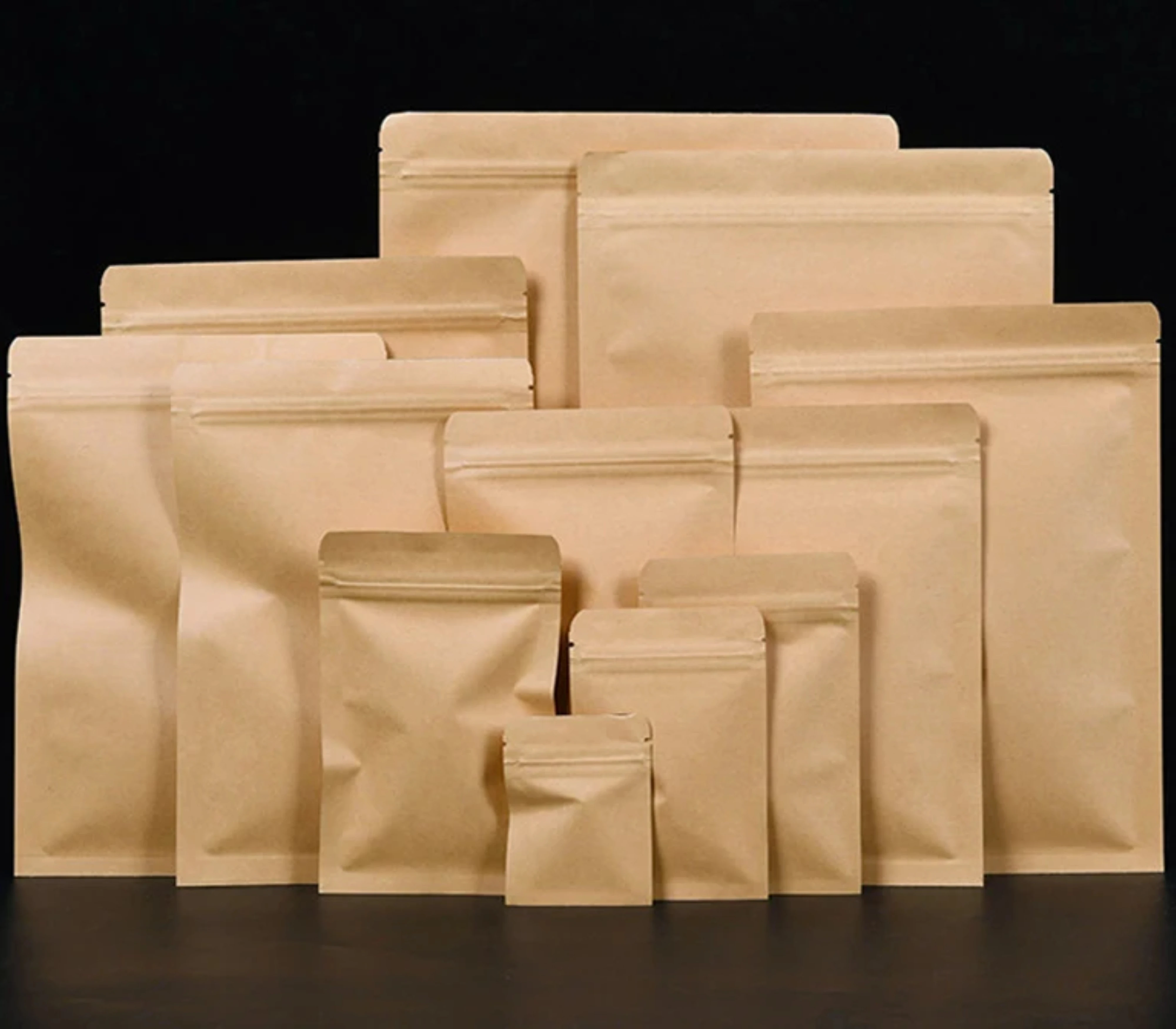 Kraft Paper Foil-Lined Zip Lock Heat Seal Bags