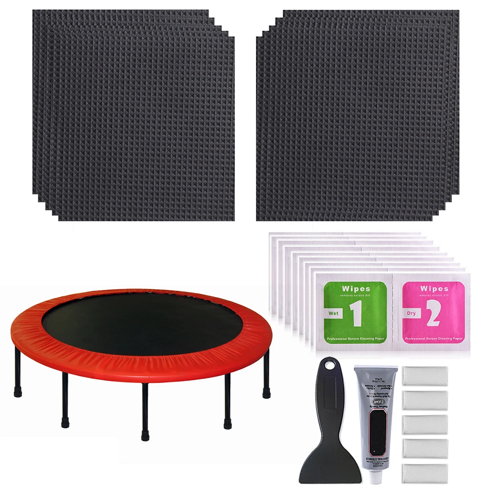 Trampoline Fix Repair Kit Waterproof Trampoline Mat Patches 4x4inch Square Repair Holes Or Tears in A Trampoline Mat