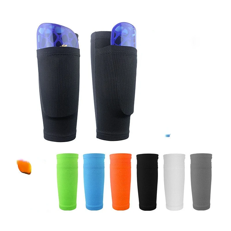 Soccer Football Support Socks Nylon Leg Covers Shinbone Protector with Pocket Football Gear