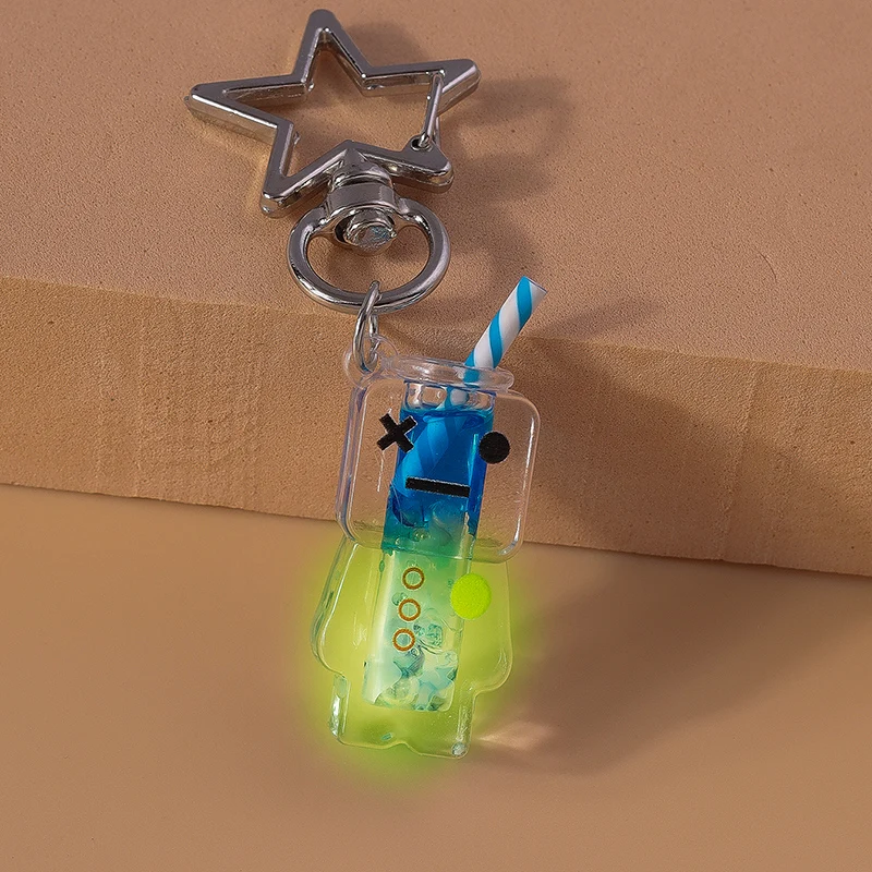 Kreative Harz Simulation Trinken Flasche Schlüsselbund Leuchtende Emotion Schlüssel Ring Anhänger für Männer Frauen Handtasche Dekor Schmuck Geschenke – Detail 18