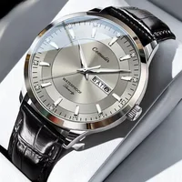 Montre pour hommes entièrement automatique et Non mécanique, évidée, étanche, tendance, brille dans la nuit, double calendrier 3