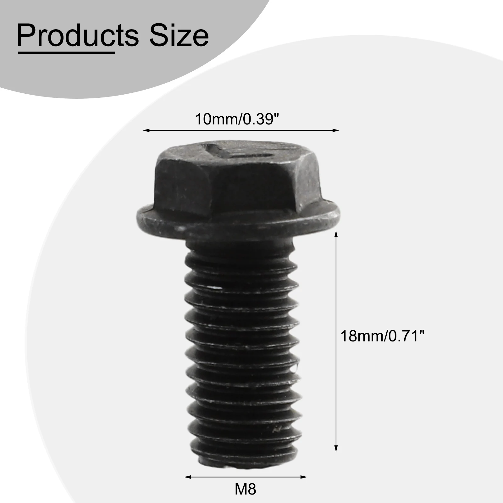 

5pcs For Cutting Machine Precise 5pcs M8 x 18mm Left Hand Thread Hex Flange Saw Blade Screws for Cutting Machine