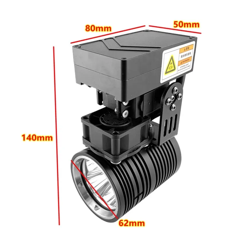 Vue rapprochée du projecteur drone HDS-05 avec LED CREE XHP-50, boîtier robuste et design aérodynamique