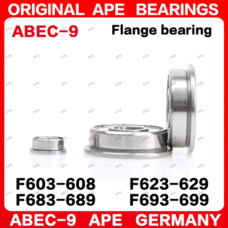 5/10pcs ABEC-9 Flange Bearing F683 F608 F684 F685 F686 F688 F693 F694 F695 F696 F698 F604 F605 F606 F607 F624 F625 ZZ Bearings image 3
