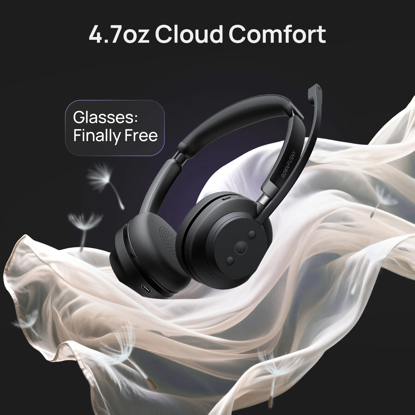 Rownfusny R02 Wireless Bluetooth Headphones With Mic 2 4g Usb Dongle Call Center Noise Cancelling Headset For Pc,laptop,office, Alina Gadgets