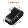 OULLX USB 2.0 HUB 180 ° Rotation Adapter Extender Mini Splitter Box 1 to 3 Ports High Speed USB 2.0 For PC Computer Laptop 3