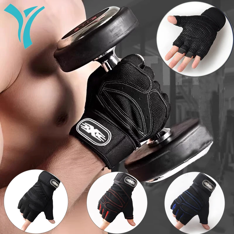 WeightLifting Gym Workout Gloves with Wrist Wrap Support, Full Palm Protection, for Training, Fitness, Hanging, Pull ups