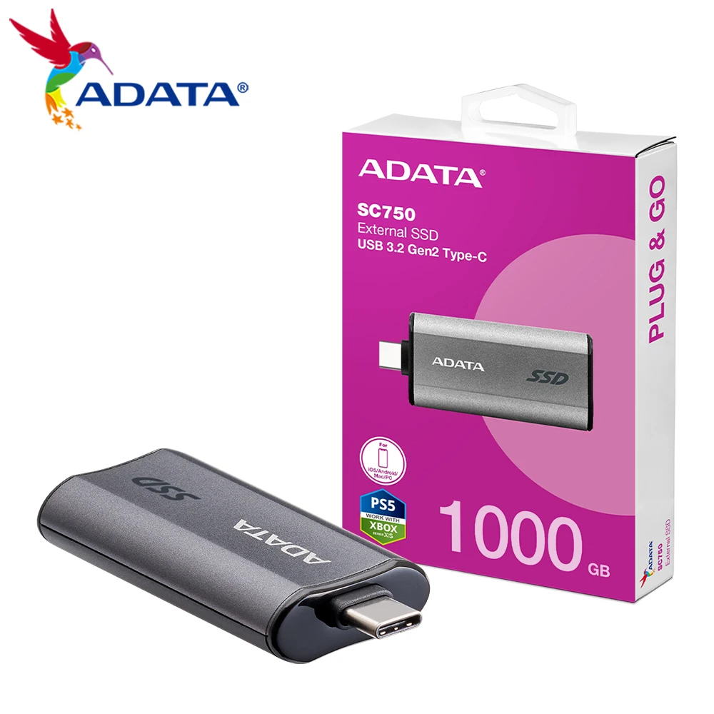 ADATA SC750 외장 SSD USB 3.2 500GB 1000GB Gen2 1050M..