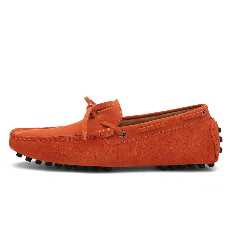 Size35-50 Men Women Leisure Shoes Genuine Leather Loafer Brand Designer Drive Flats Skidproof 2