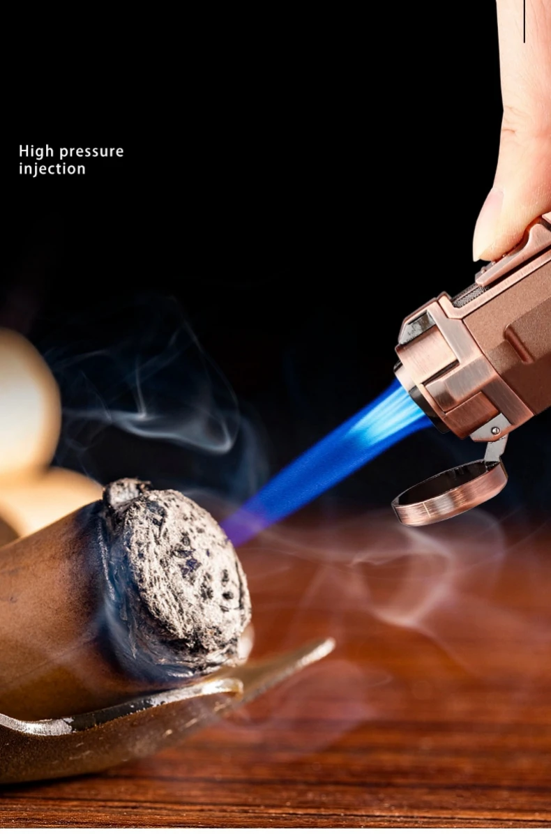 JOBON 3 Blue Flame Butane Gas Cigar Lighter Retro Multifunctional Outdoor Windproof Turbo Jet Lighter Men's Gift 3