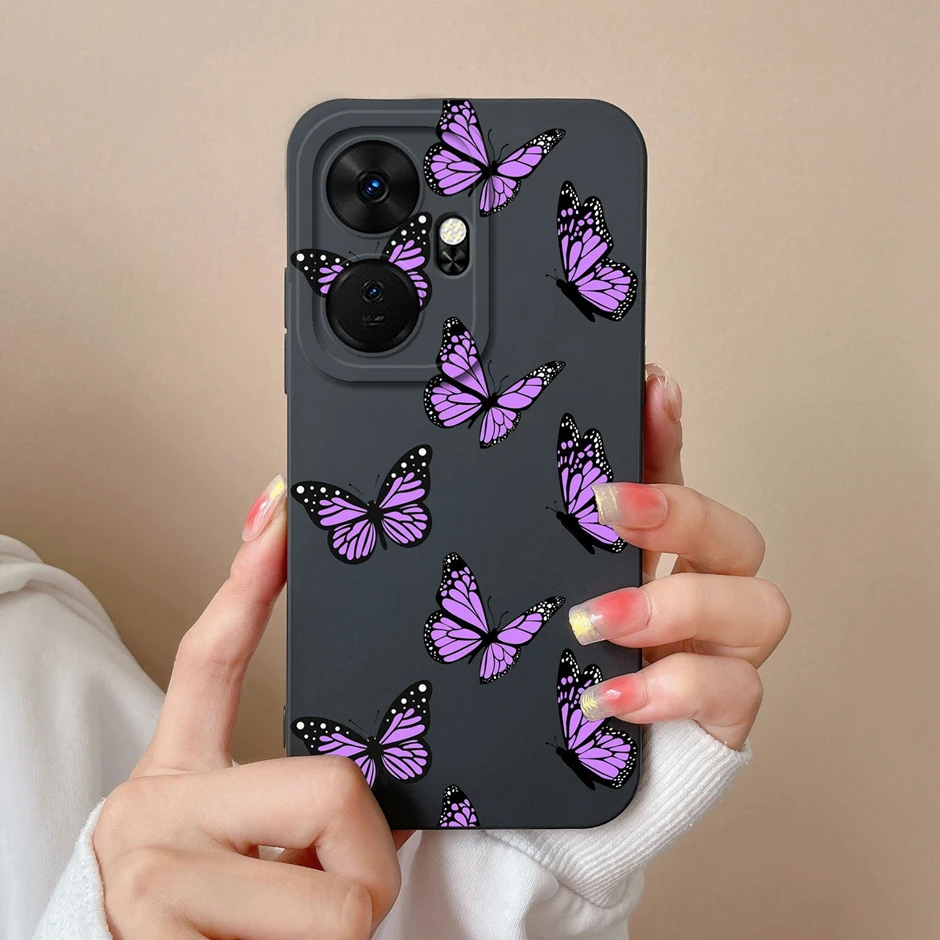 Cool Girl Cat Cartoon Pattern Liquid Silicone Soft Phone Case Cover
