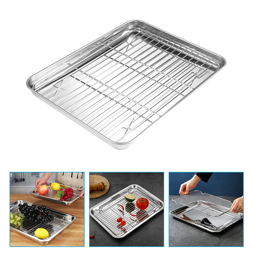 

1 set of Barbecue Plate Portable Camping Grilling Plate Multi-function Draining Plate