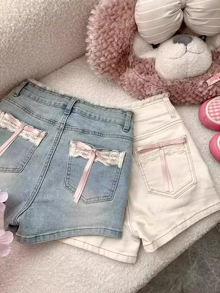 Summer Lace Denim Shorts - Detail View 6