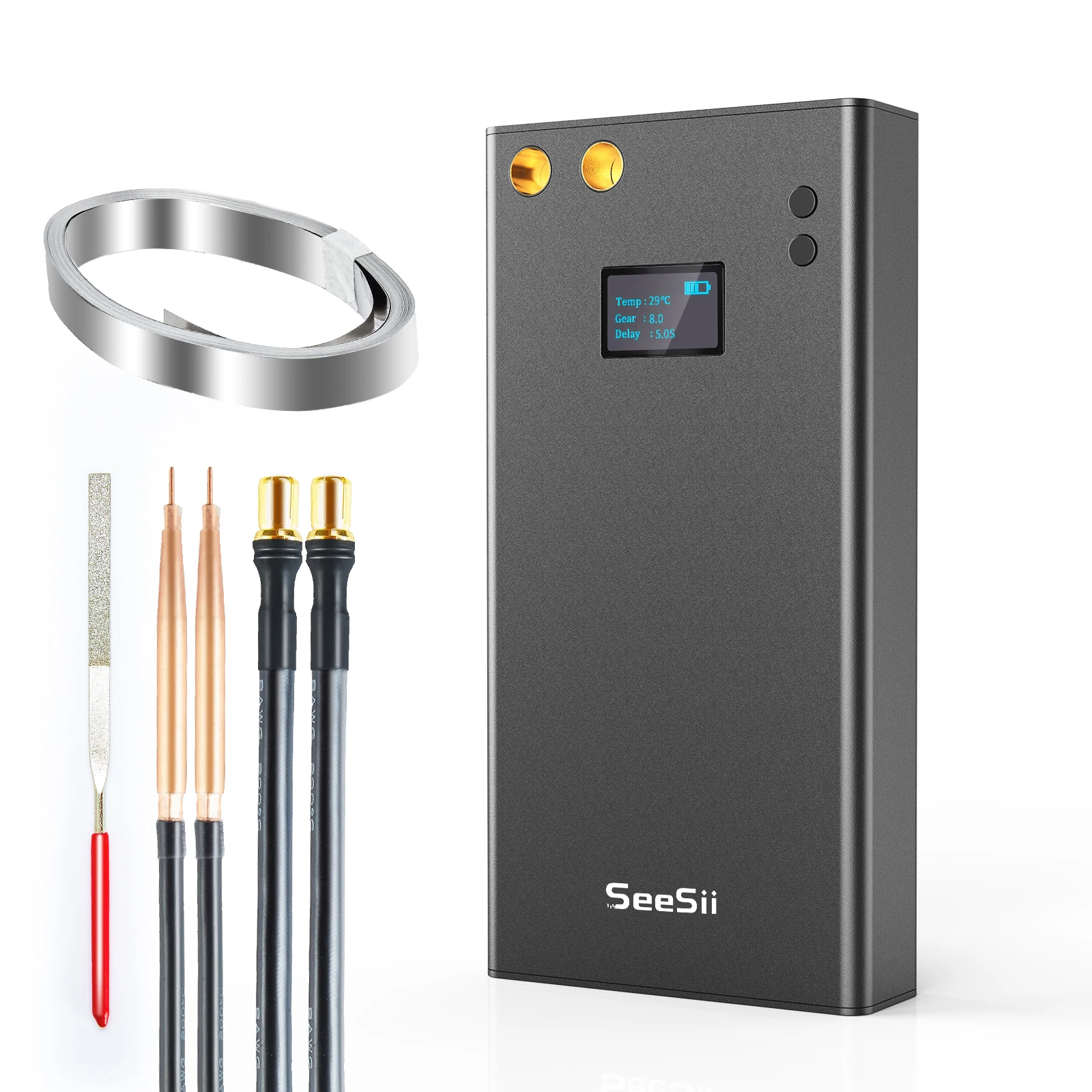 Seesii 80Gear Spot Welder Machine Con Schermo Lcd Saldatrice Al Nichel Macchina Portatile Display Digitale 7500 Batteria Al Litio