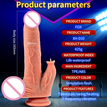 Remote Control Telescopic Realistic Dildo Vibrator With Suction Cup Thrusting Dildo Dick Women Heating Penis Female Masturbation 6