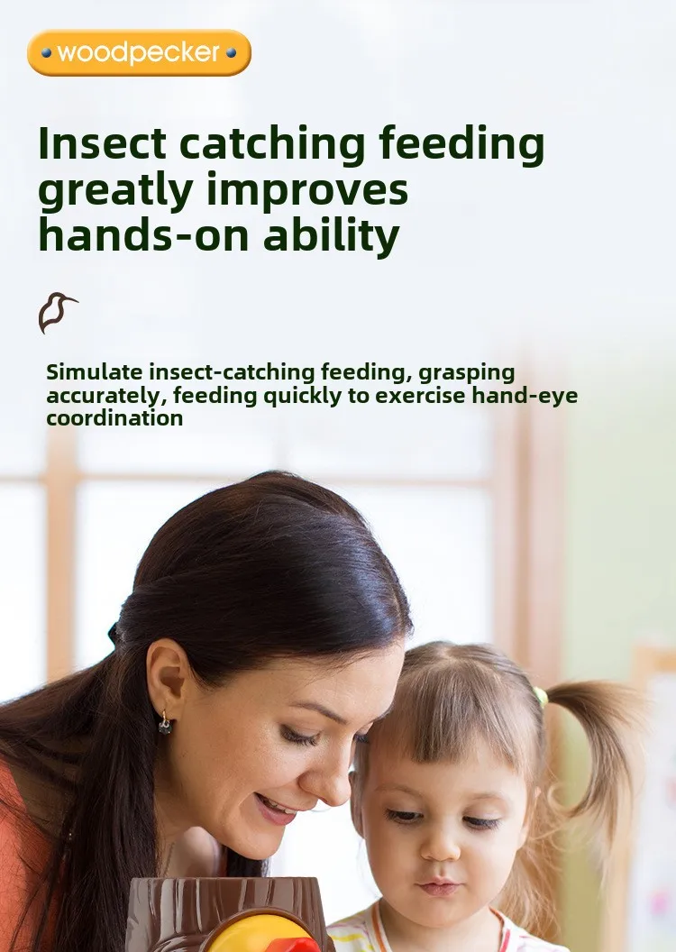 Woodpecker magnetic insect fishing toy view 3