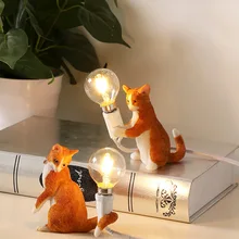 

Animals Creative LED Orange Cat Table Lamp Nordic Children's Bedroom Decoration Table Lights Home Decor Light Lighting Fixtures