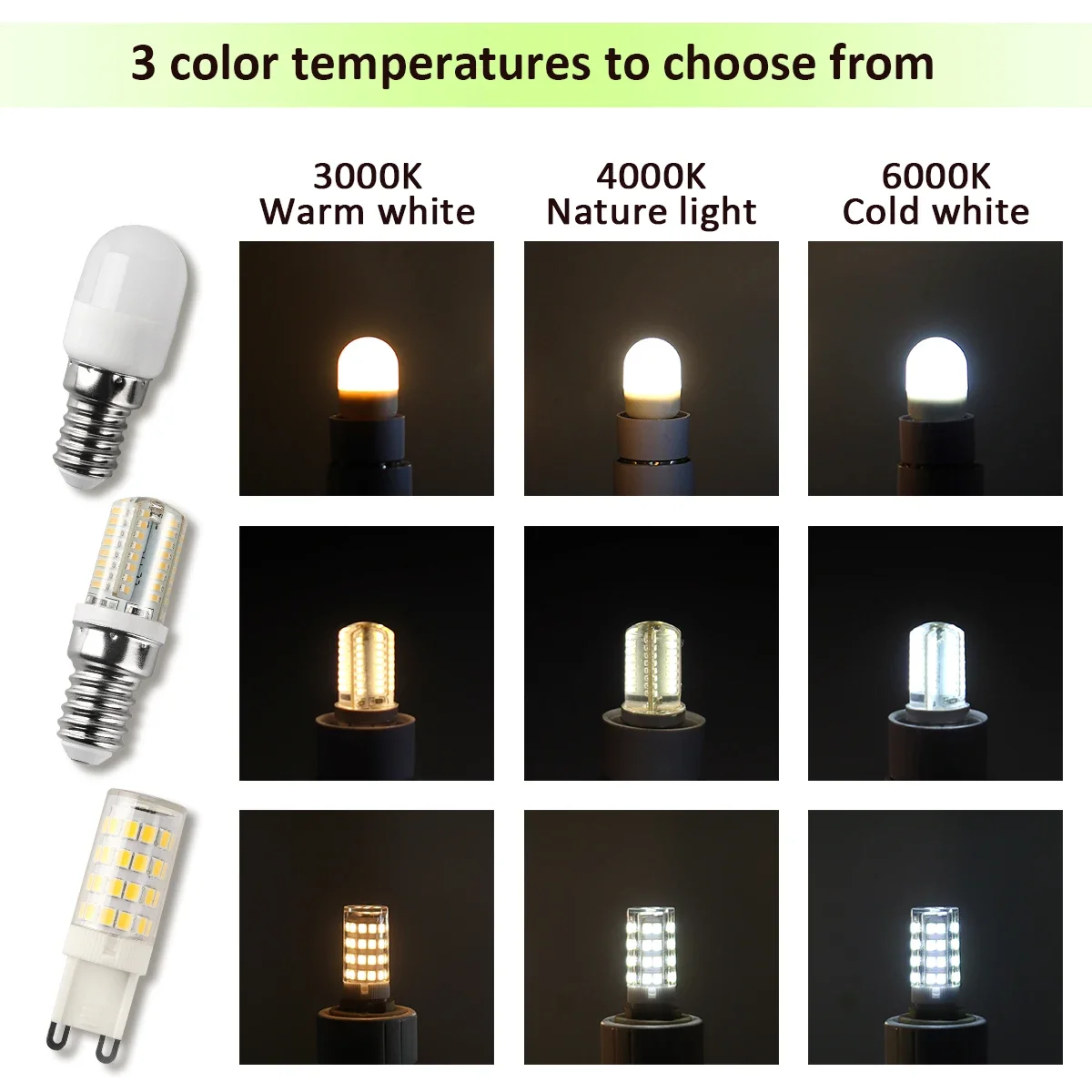 5팩 LED G9 E14 콘 전구 램프 2W 3W 4W 미니 라이트 220V 240V 3000K 4000K 6000K 따뜻한 자연광 현관 가정용