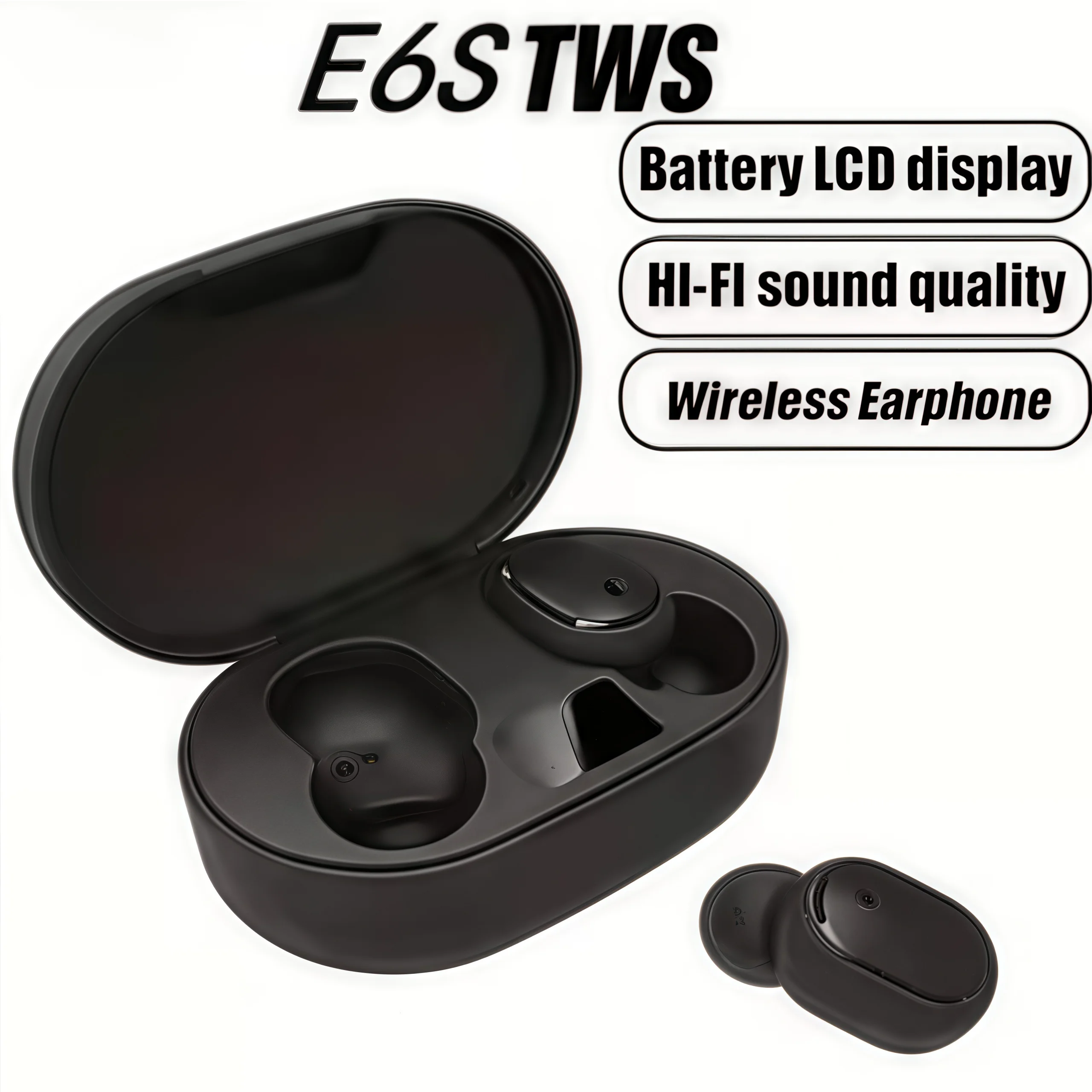 TWS E6S ANC Bluetooth 5.0 Earphones  50Playback,IPX4 Waterproof,Gaming Mode Wireless Earbuds  Sound for Iconic Brand/Redmi Android ios