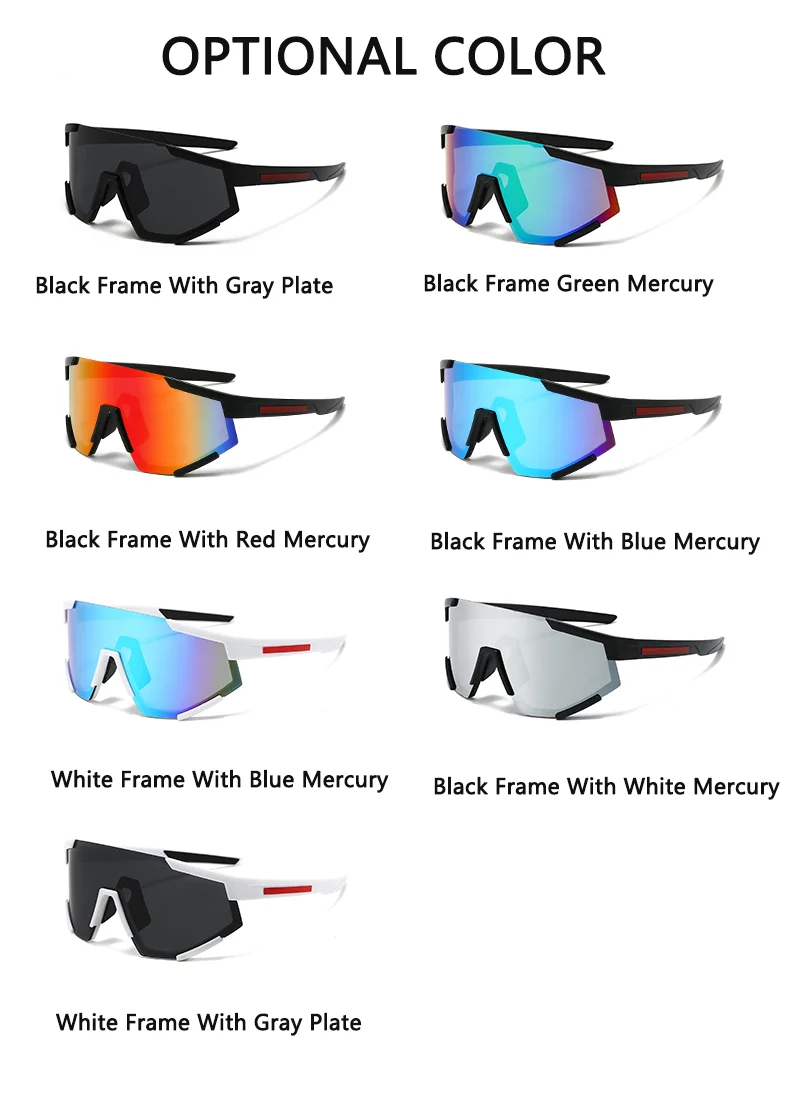 Neue grenzüberschreitende europäische und amerikanische Mode, einteilig, großer Rahmen, Outdoor-Radsport, schillernde Sonnenbrille 3267 – Detail 10