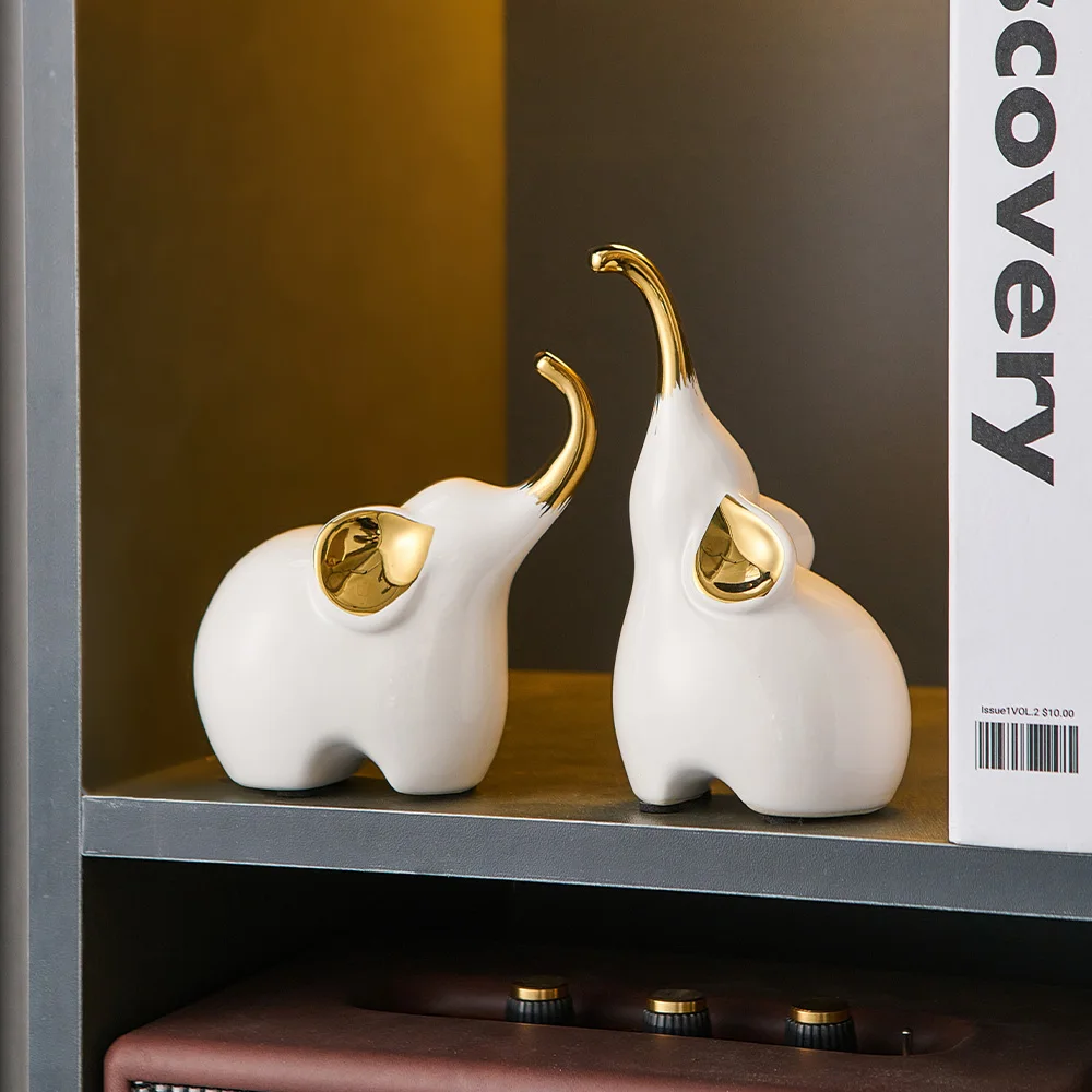 

Simple Elephant Sculpture & Figurines Modern Home Decor Ceramic Crafts Indoor Statue Room Nterior Office Decor Animal Figure