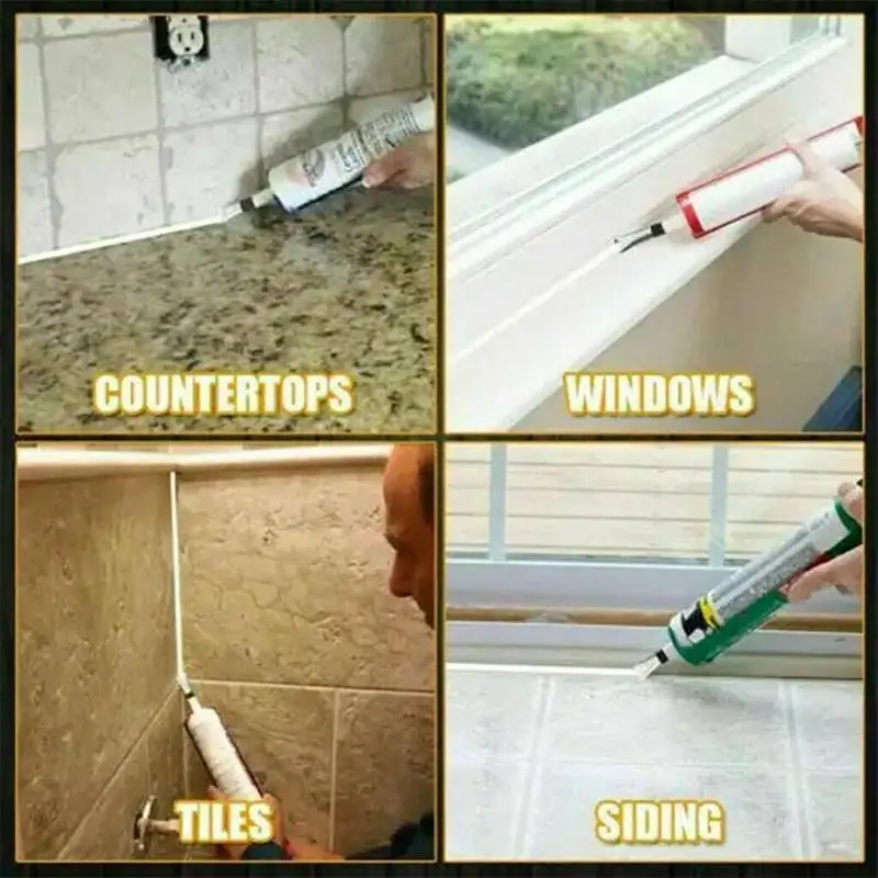 14pcs Stainless Steel Caulk Gun Nozzle Applicator Sealant Glass Glue Finishing Tool Construction for Kitchen Bathroom Sink Joint 6