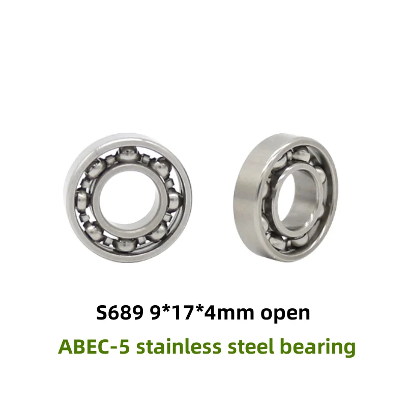 

50 шт. ABEC-5 S689 9*17*4 мм Открытый шарикоподшипник с глубоким желобом из нержавеющей стали 9x17x4 мм open
