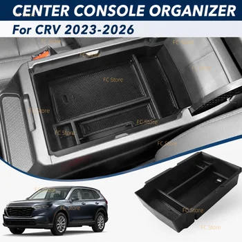 Organizer per Console Centrale per Honda CRV CR-V 2023-2026, Accessori Auto per CR-V Hybrid 2023+, Plastica ABS, Vassoio Interno in ABS Nero