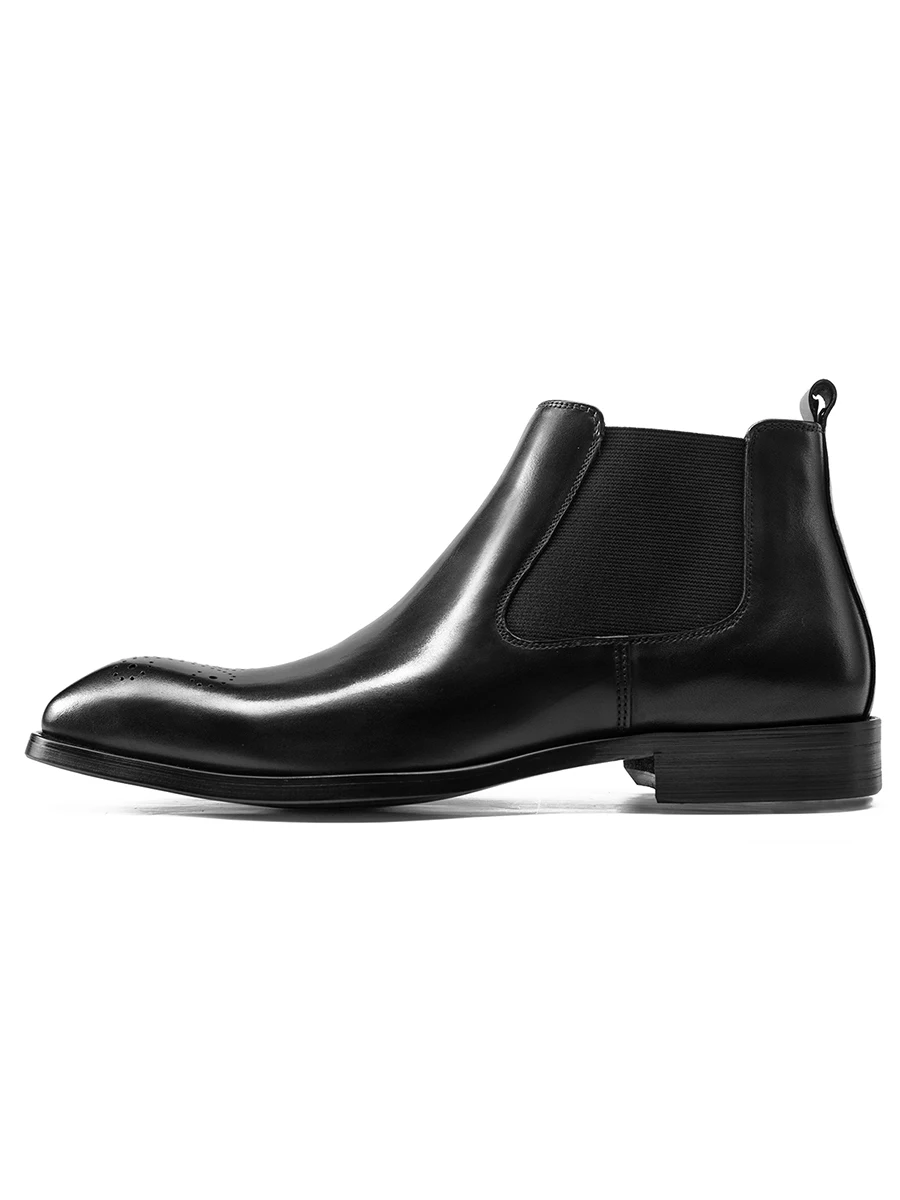 Hanmce Chelsea Boots Luxury Genuine Leather Chelsea Men Boots