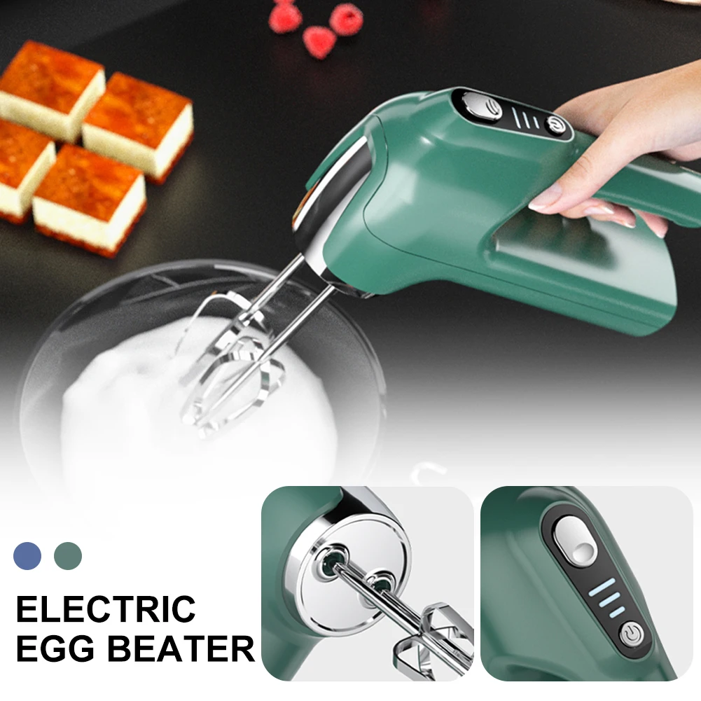 

Electric Egg Beater Wireless Double Head Hand Mixer 3 Speeds Adjustable Cream Mixer Kitchen Appliances Handheld Whisk Tool