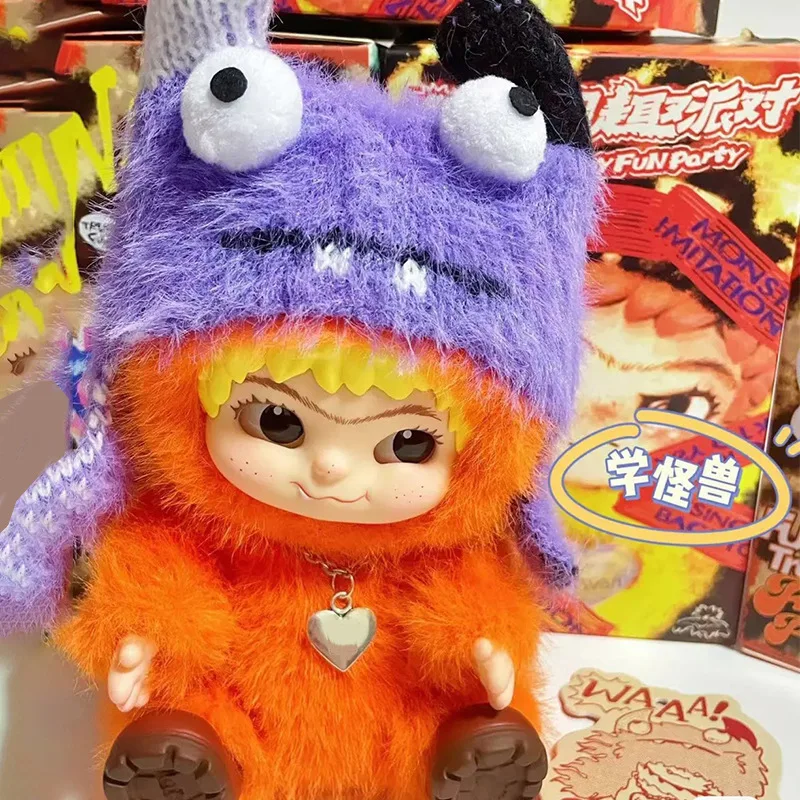 WAKUKU Blind Box Fuzzy Trendy Fun Party Series Toys Cute Plush Collectible Dolls Valentines Day Gifts Mini Figure Lovely Anime Toy Figure 1 Sealed Bl