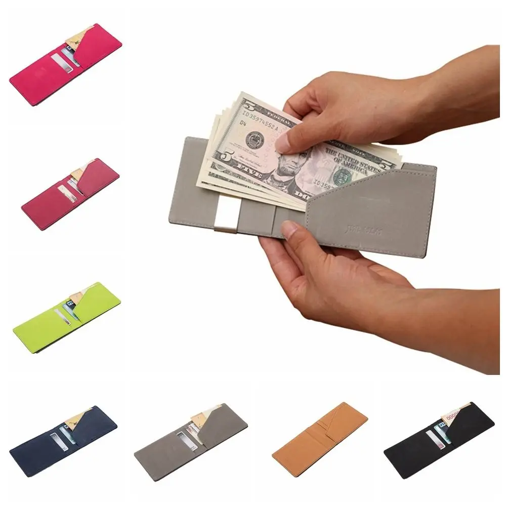 

Short Money Clip Wallet Portable Multi-position Korean Style Men's PU Leather Wallets Cash Holder Card Holder Girls