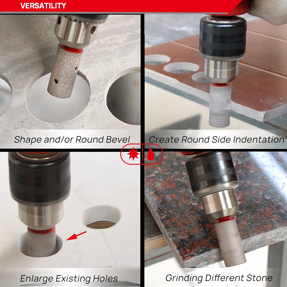DT-Diatool 1pc 10/15/20/25mm Diamond Millinging Bit Hex Shank Enlarging Grinding Trimming for Ceramic Porcelain Marble Granite
