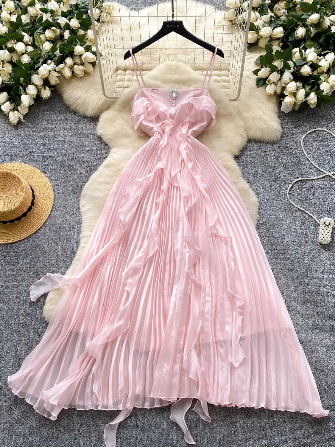 blue dress for baby girl Sexy Short Dusty Rose Summer Dress Beach Dress – FancyVestido main image 0