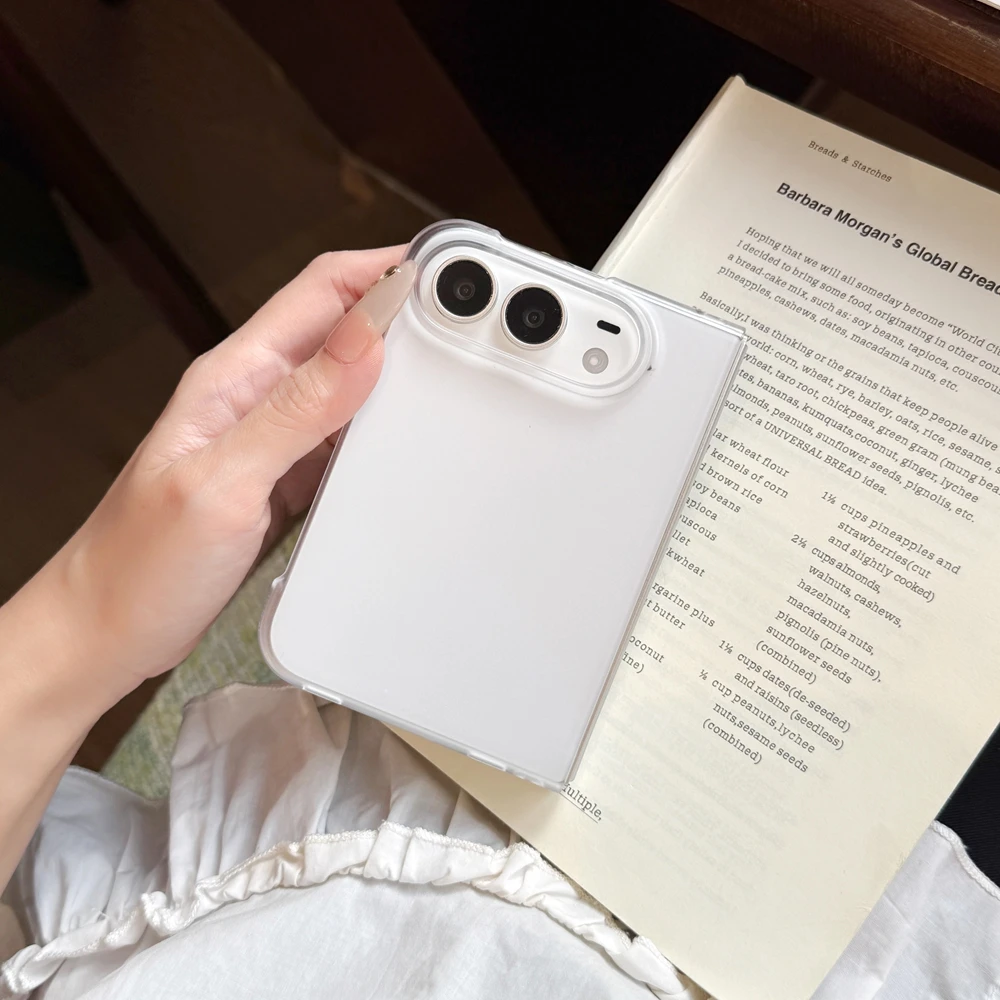 Ultra Slim Matte PC Phone Case with Transparent Frosted Back and Shockproof Armor Cover