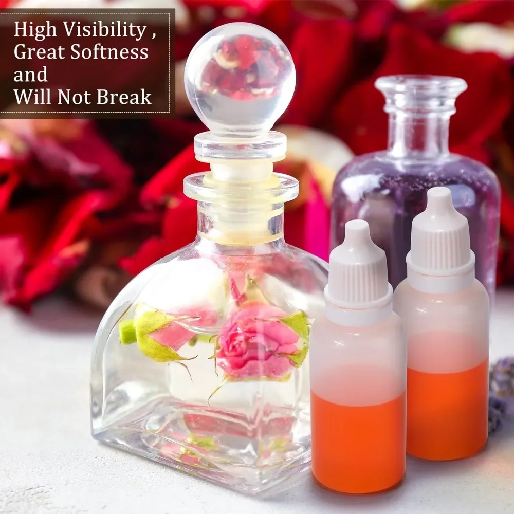 Refillable Liquid Container Refillable Bottle Refillable Empty Bottle Refillable Cosmetic Bottle Refillable Bottle Set Dropper Bottle 200pcs 3/5/10/15/20ml Empty Small Liquid Plastic Container Portable Squeezable Eye Liquid Dropper with Caps and Plug