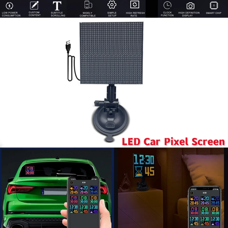 

32*32 умная планшетовая матричная лампа, USB RGB, программируемый экран дисплея «сделай сам», Bluetooth, управление через приложение для дома/настольного компьютера/автомобиля