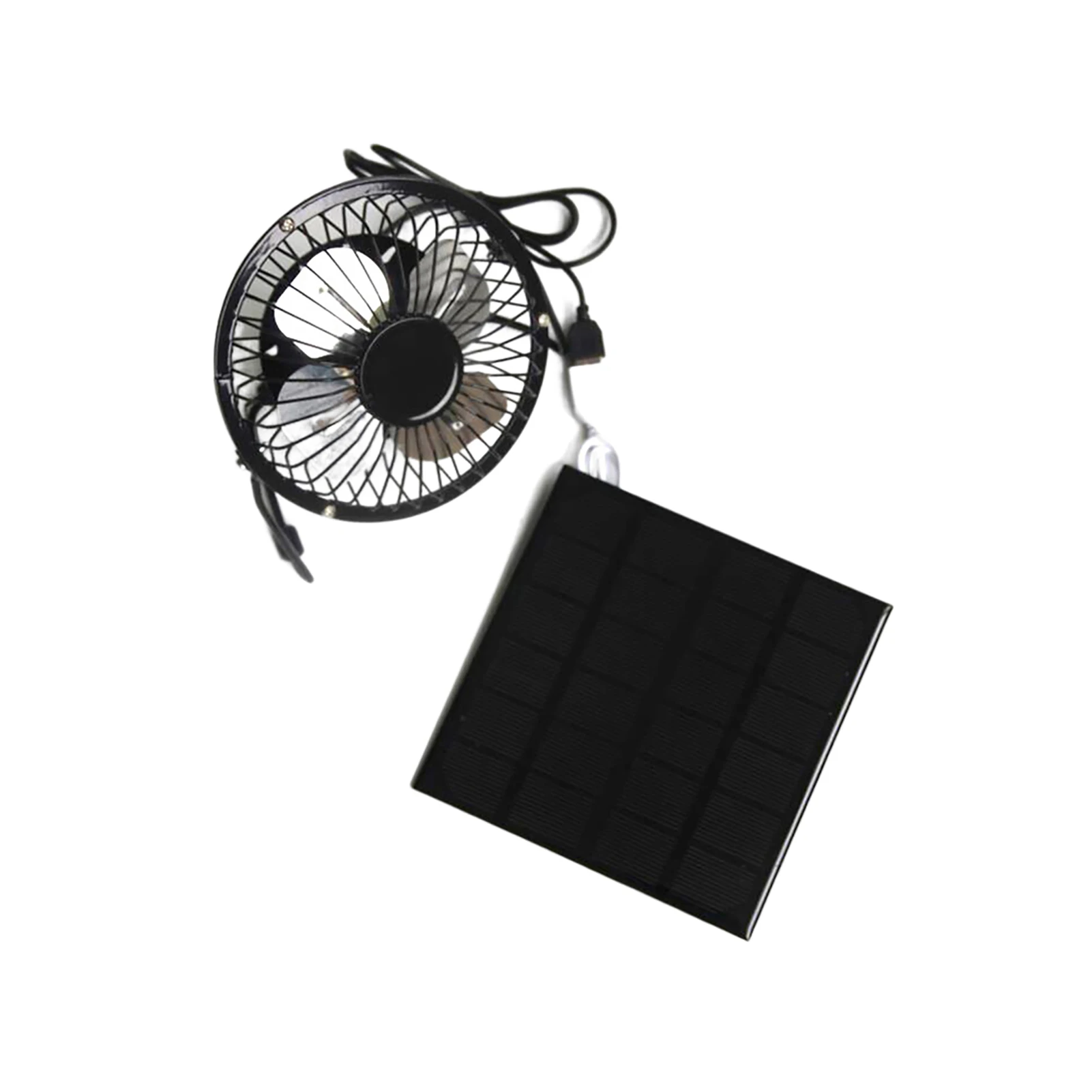 

Desktop Solar Panel Powered Fan Sturdy Metal Mesh Adjsutable Angle Fan for Dog Chicken House Greenhouse