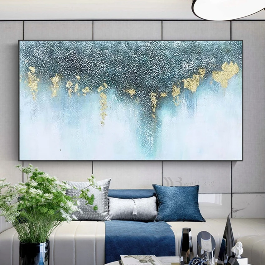 

Abstract Gold Foil Art Canvas Hanging Picture Wall Decoration Poster Handmade Oil Painting Living Room Sofa Bedroom Luxury Mural